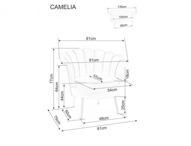 Fotel Camelia Aksamit (4 kolory)