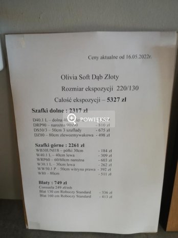Kuchnia Olivia Soft - PROMOCJA Dąb Złoty M. bez blatów