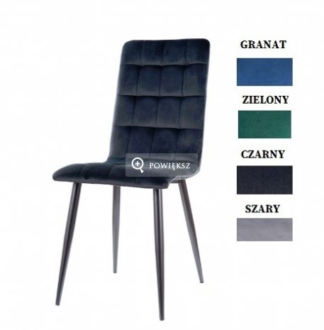 Krzesło Aksamit Otto / Stelaż Czarny